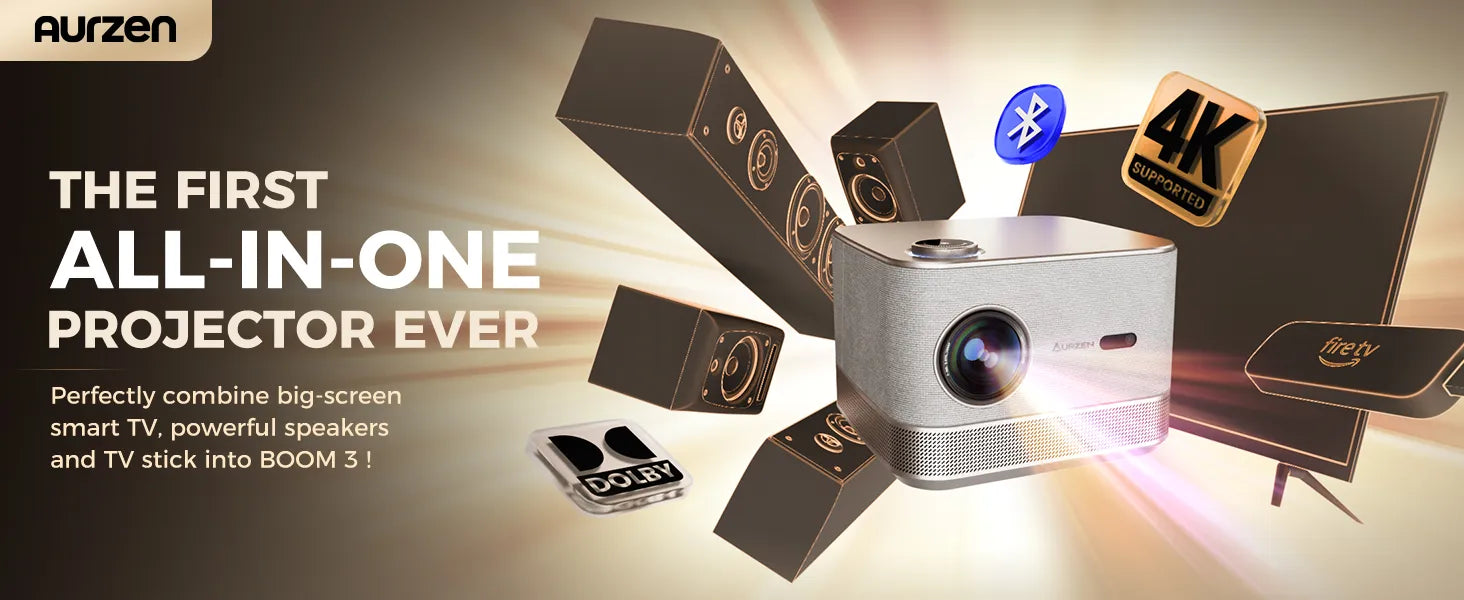 Aurzen BOOM 3 Smart Projector - Gold