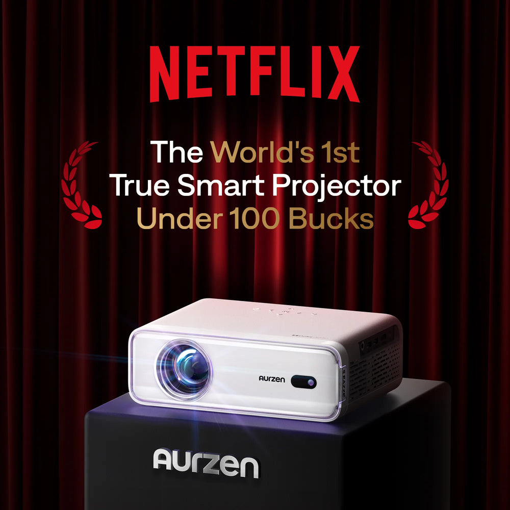 Aurzen EAZZE D1 Projector - Native 1080P, Smart Streaming, and Dolby Audio