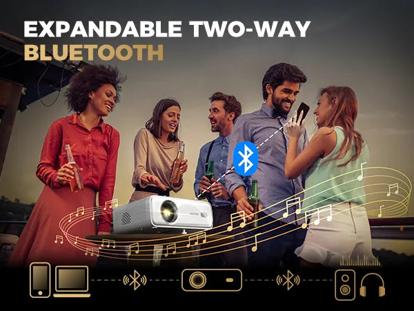 Aurzen EAZZE D1 Projector supports two-way Bluetooth 5.1 audio transmission