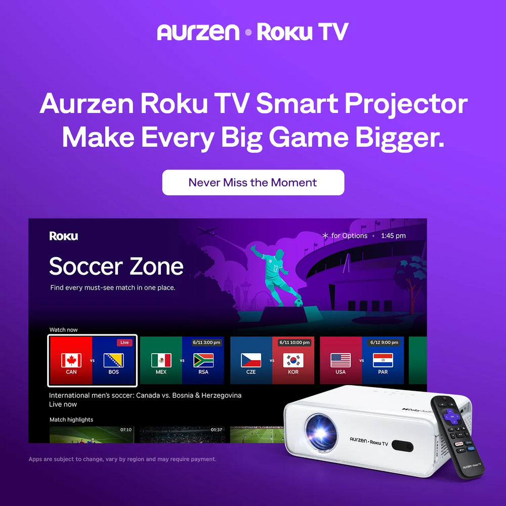 Aurzen EAZZE D1R Roku TV Smart Projector