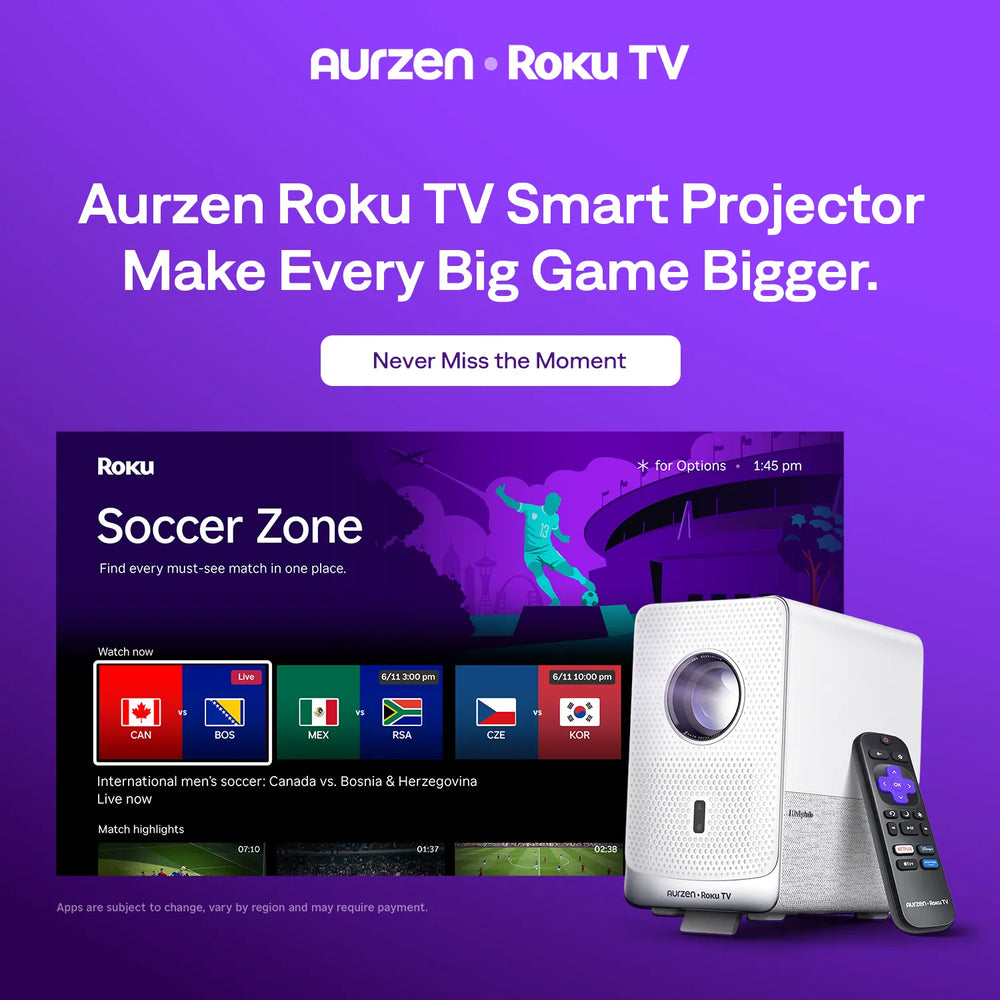 Aurzen EAZZE D1R Cube Roku TV Smart Projector