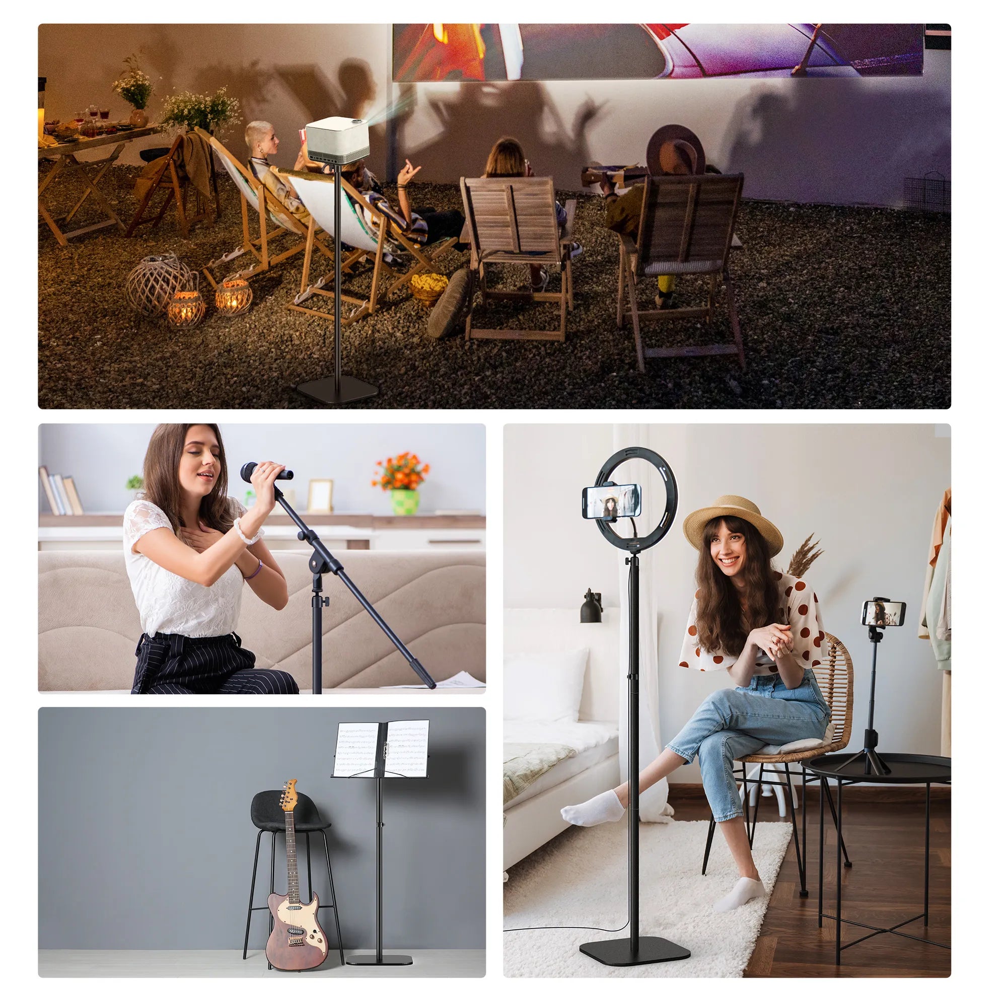 Floor Stand for projector, fill light, microphone