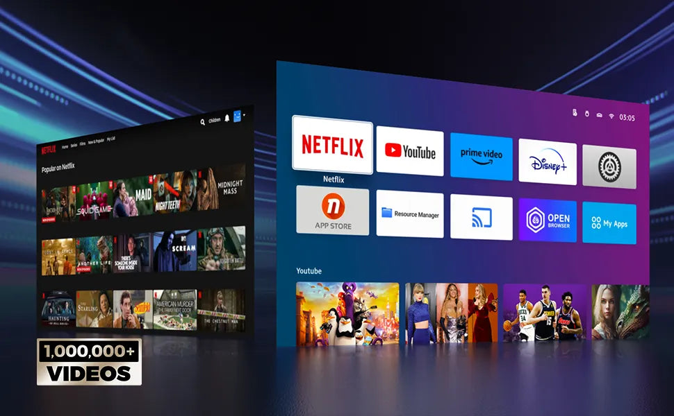 Built-in Smart TV with Netflix, YouTube, Prime Video