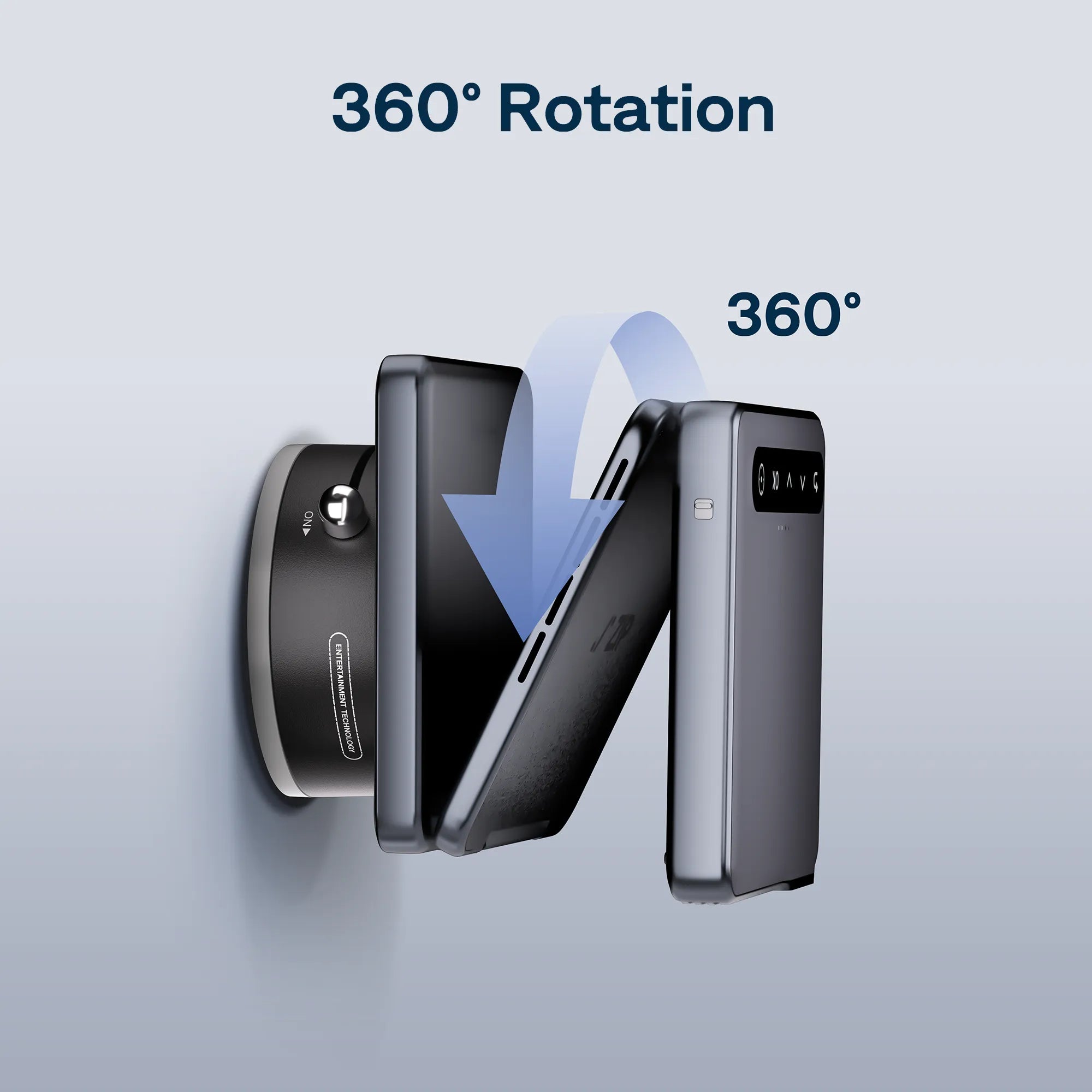 360-degree rotating magnetic mount for projectors or smartphones on flat surfaces