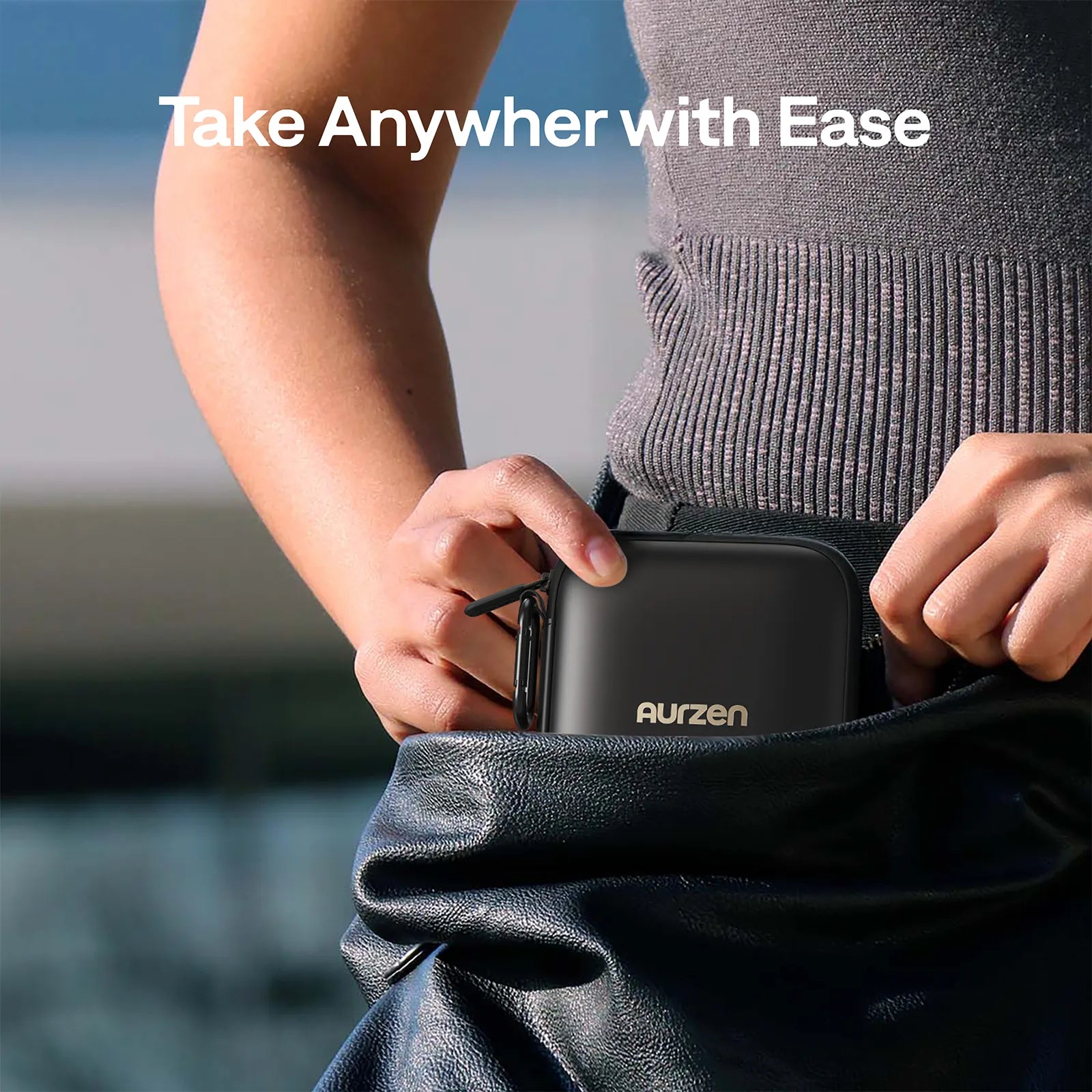 Aurzen ZIP projector case easily fits in bag or hand for effortless portability