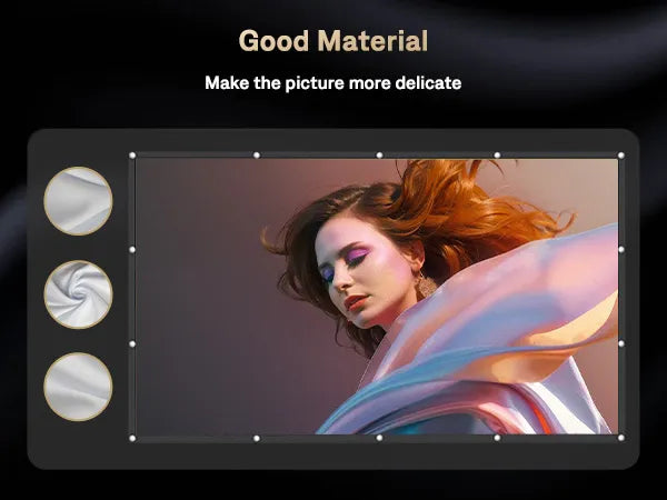 Good Material for Projector Screen - Detailed view of the projector screen’s high-quality material that ensures clearer and more delicate visuals for your viewing pleasure.
