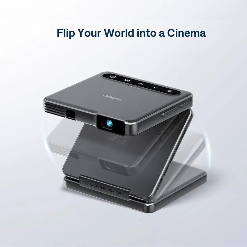 Aurzen ZIP Tri-Fold Portable Projector | Flip Your World into a Cinema