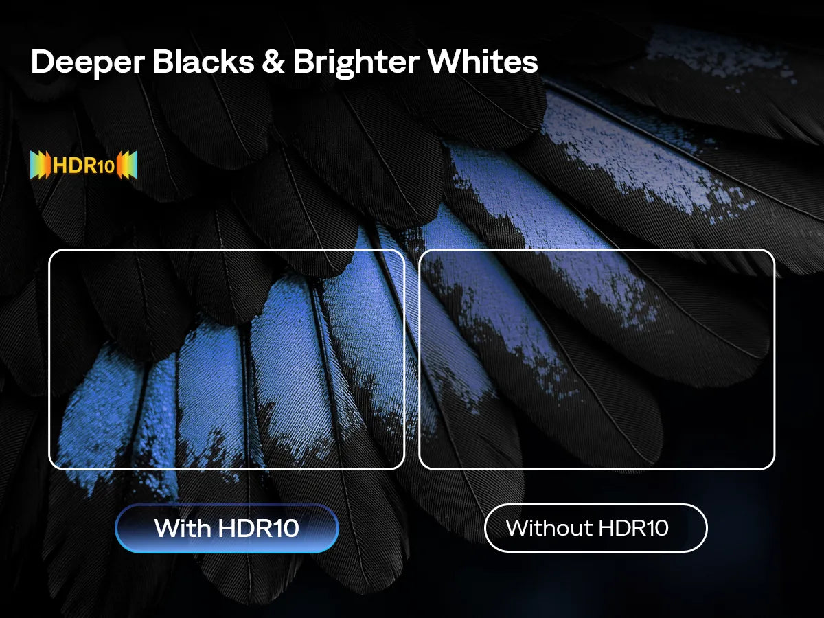 Deeper Blacks & Brighter Whites
Sharper details on a larger 100" screen
