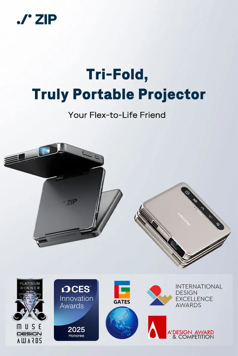 Aurzen ZIP Tri-Fold Portable Projector