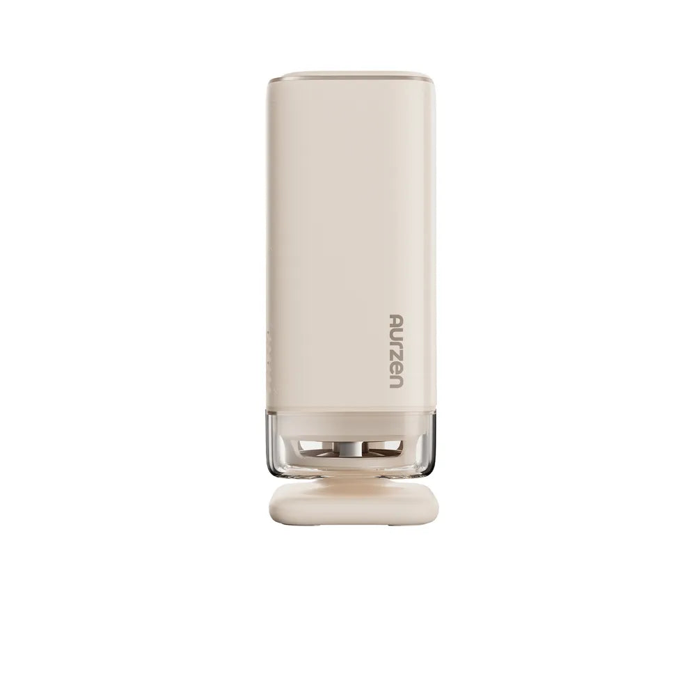 Aurzen BOOM Air side angle showing built-in stand and lens