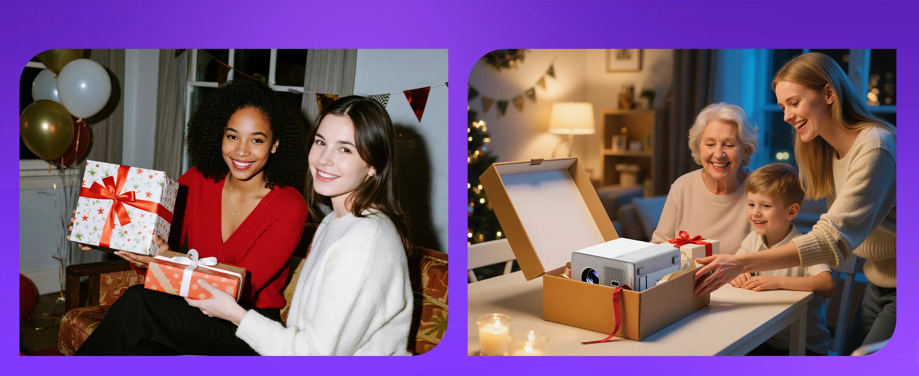 Aurzen D1R Cube projector as a perfect holiday gift for family and friends