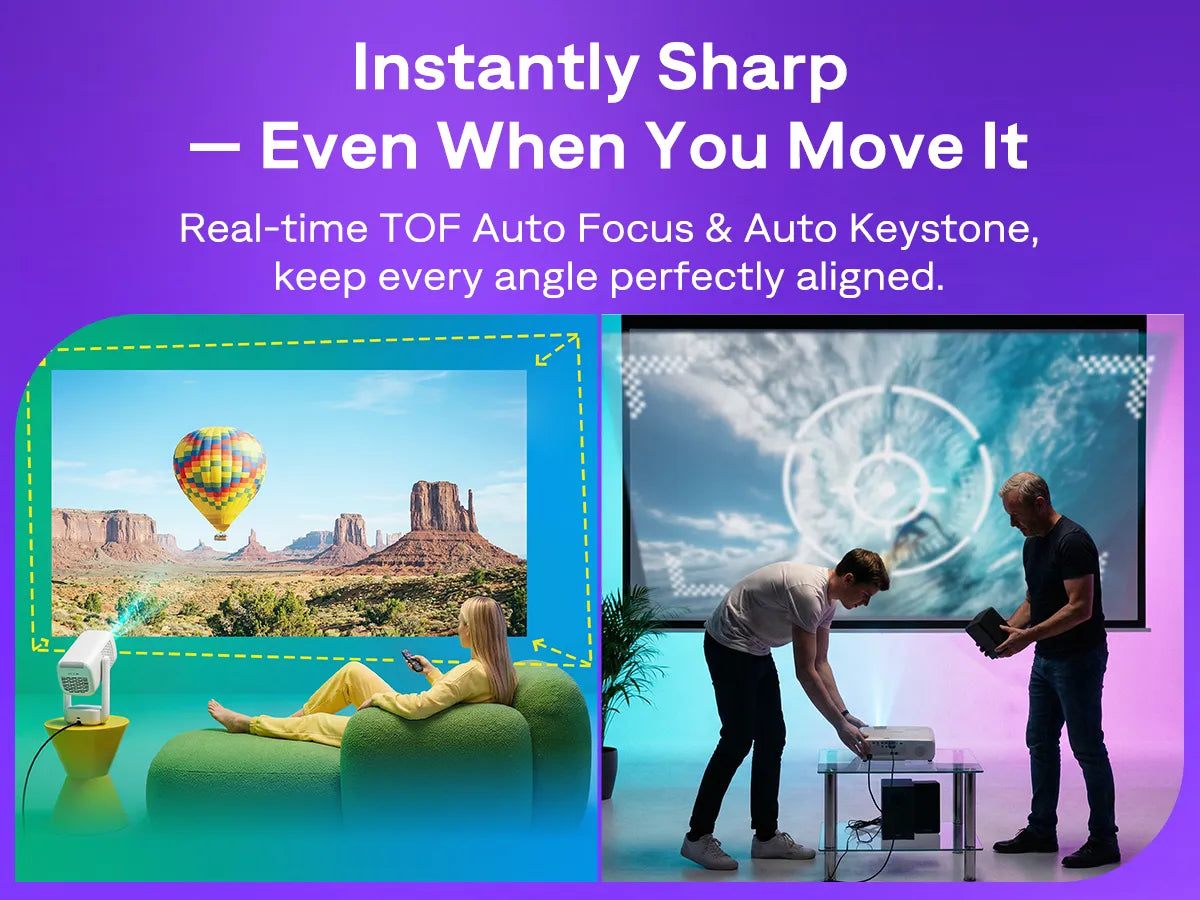Aurzen EAZZE D1R air projector with real-time TOF auto focus and auto keystone correction