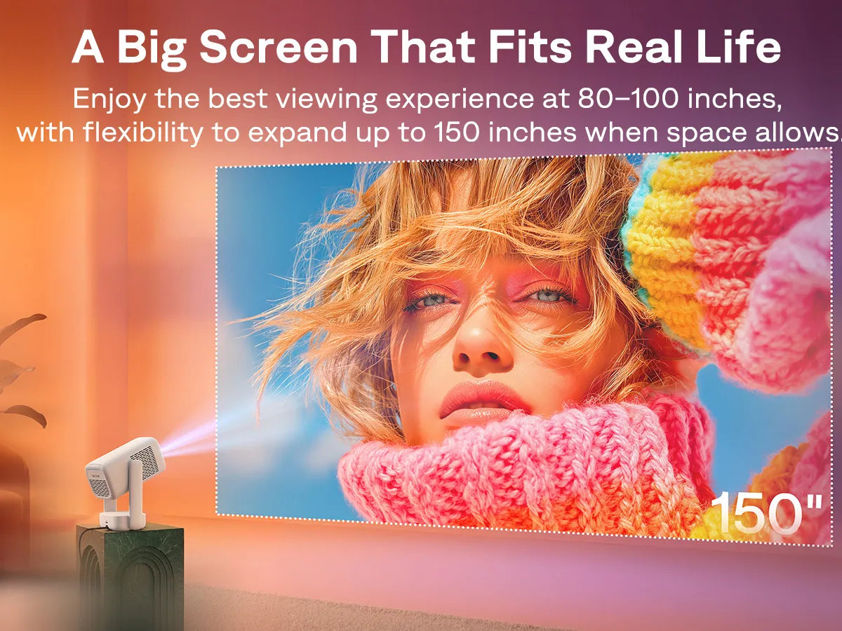 Aurzen EAZZE D1R air projector creates a flexible big-screen viewing experience up to 150 inches