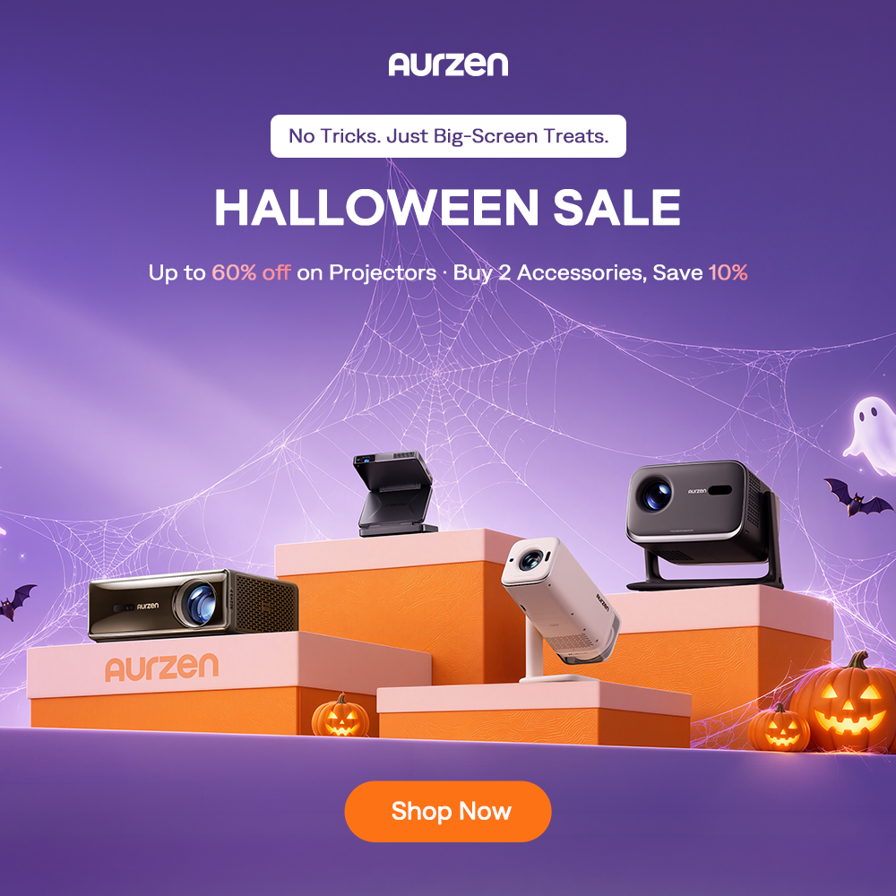 Aurzen Halloween Sale 2026 with ZIP Series portable projectors and up to 60% off