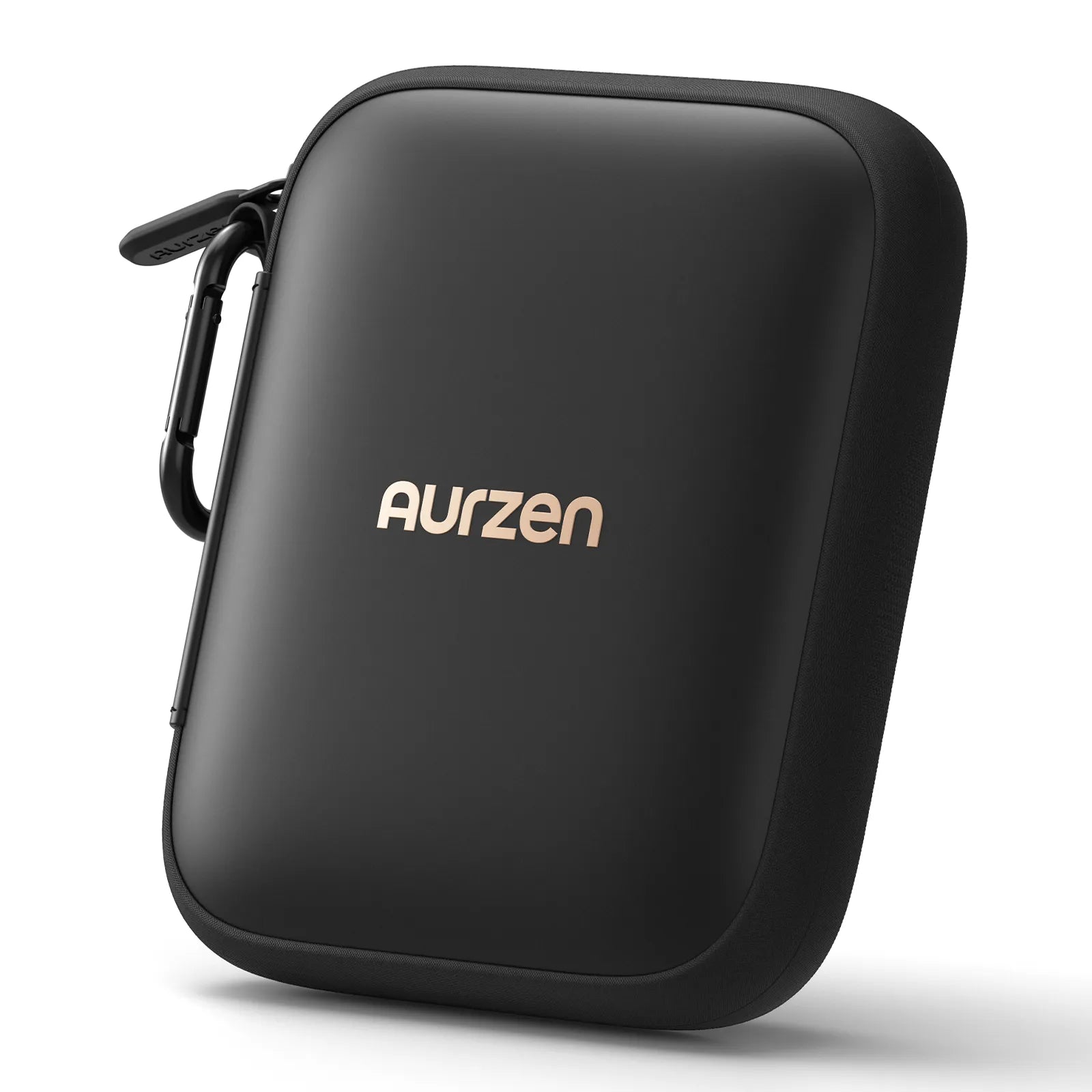 Portable Aurzen CasePlay case for ZIP projector with matte finish and metal zipper – angled view
