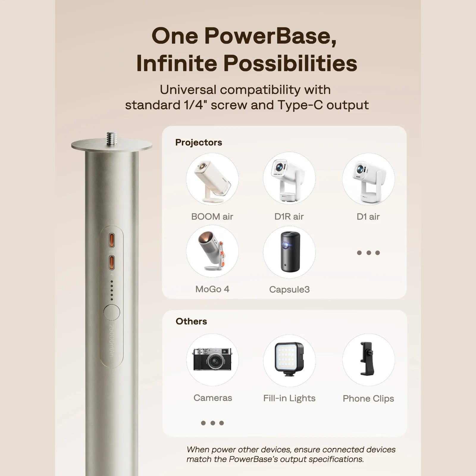 Aurzen PowerBase Projector Stand for BOOM air / D1R air / D1 air
