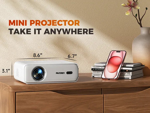 Aurzen EAZZE D1 Portable Smart Projector | 1080p HD | Home Aurzen EAZZE D1 Portable Smart Projector | 1080p HD | Home