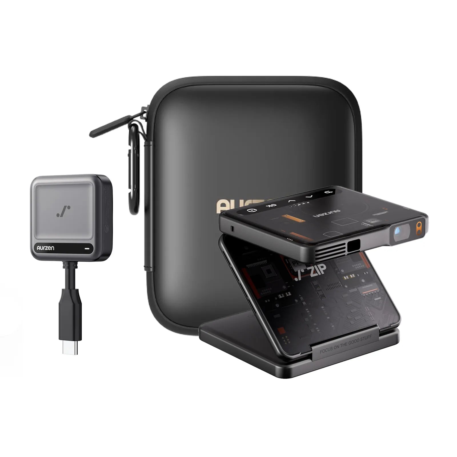 Aurzen ZIP Tri-Fold Portable Mini Projector | US Version