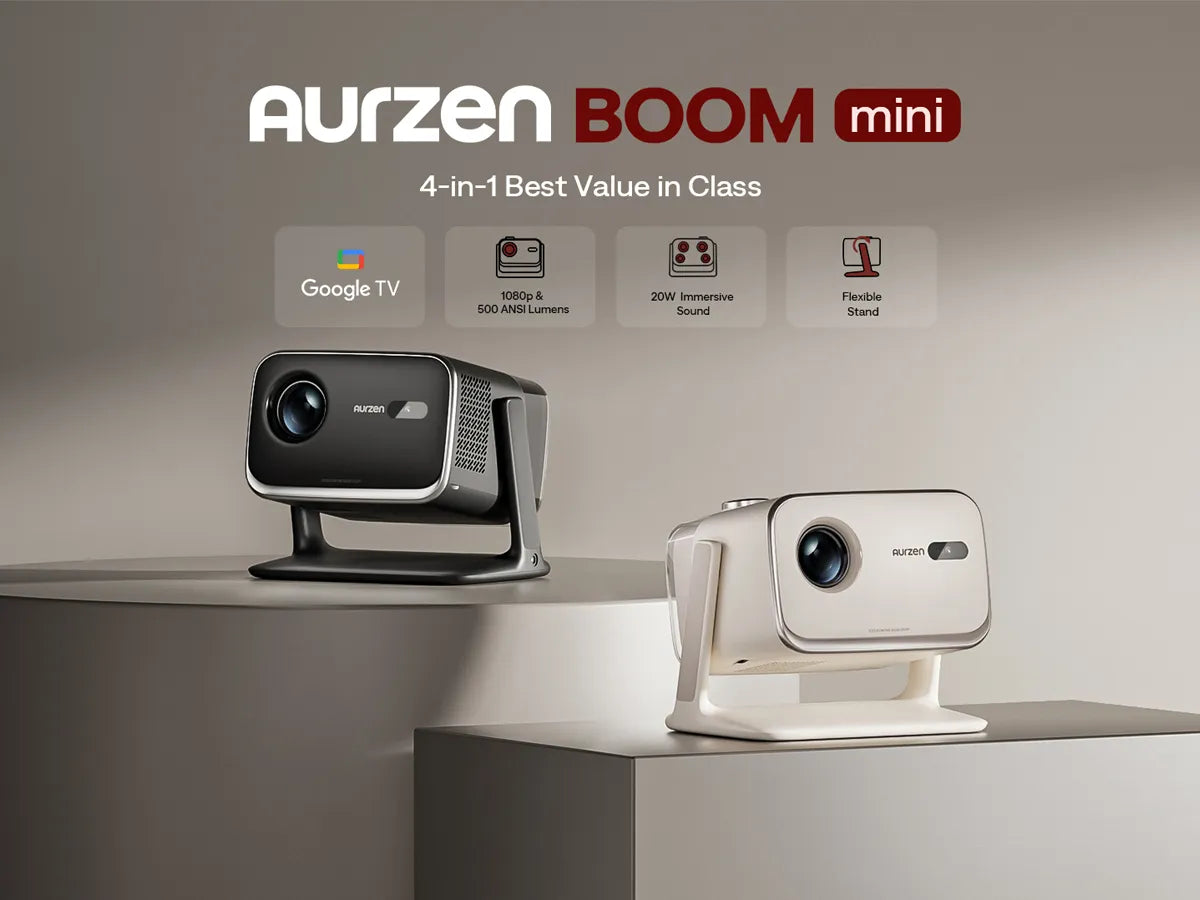Aurzen BOOM mini Smart Projector with Google TV