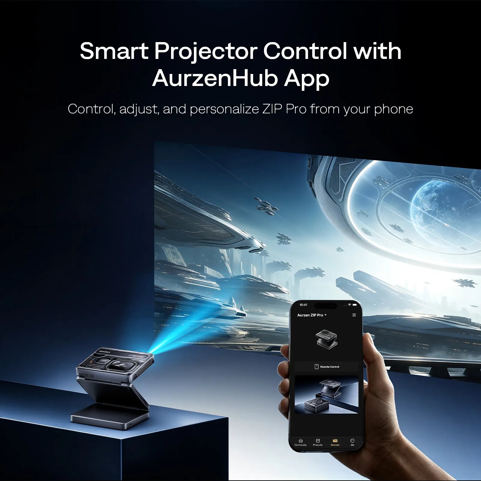 Aurzen ZIP Pro Tri-Fold Full HD Portable Projector