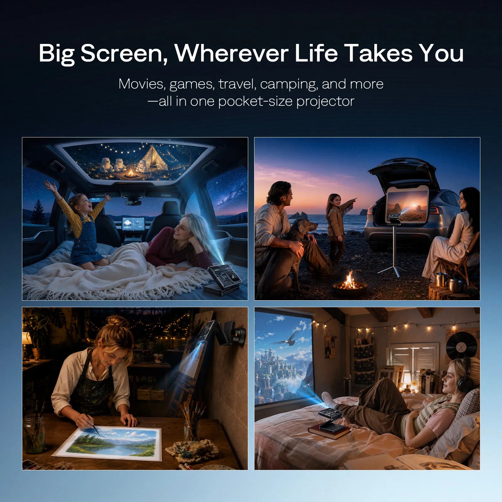 Aurzen ZIP Pro Tri-Fold Full HD Portable Projector