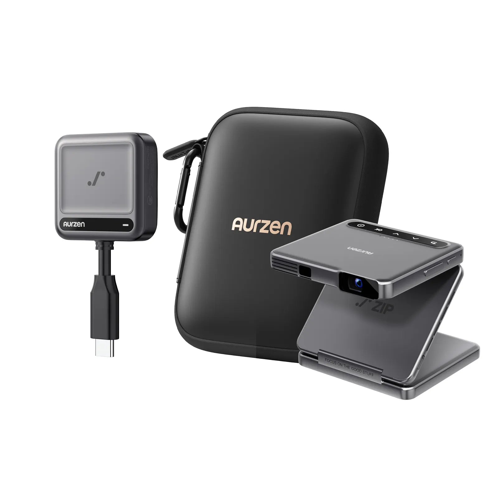 Aurzen ZIP Tri-Fold Portable Mini Projector | US Version