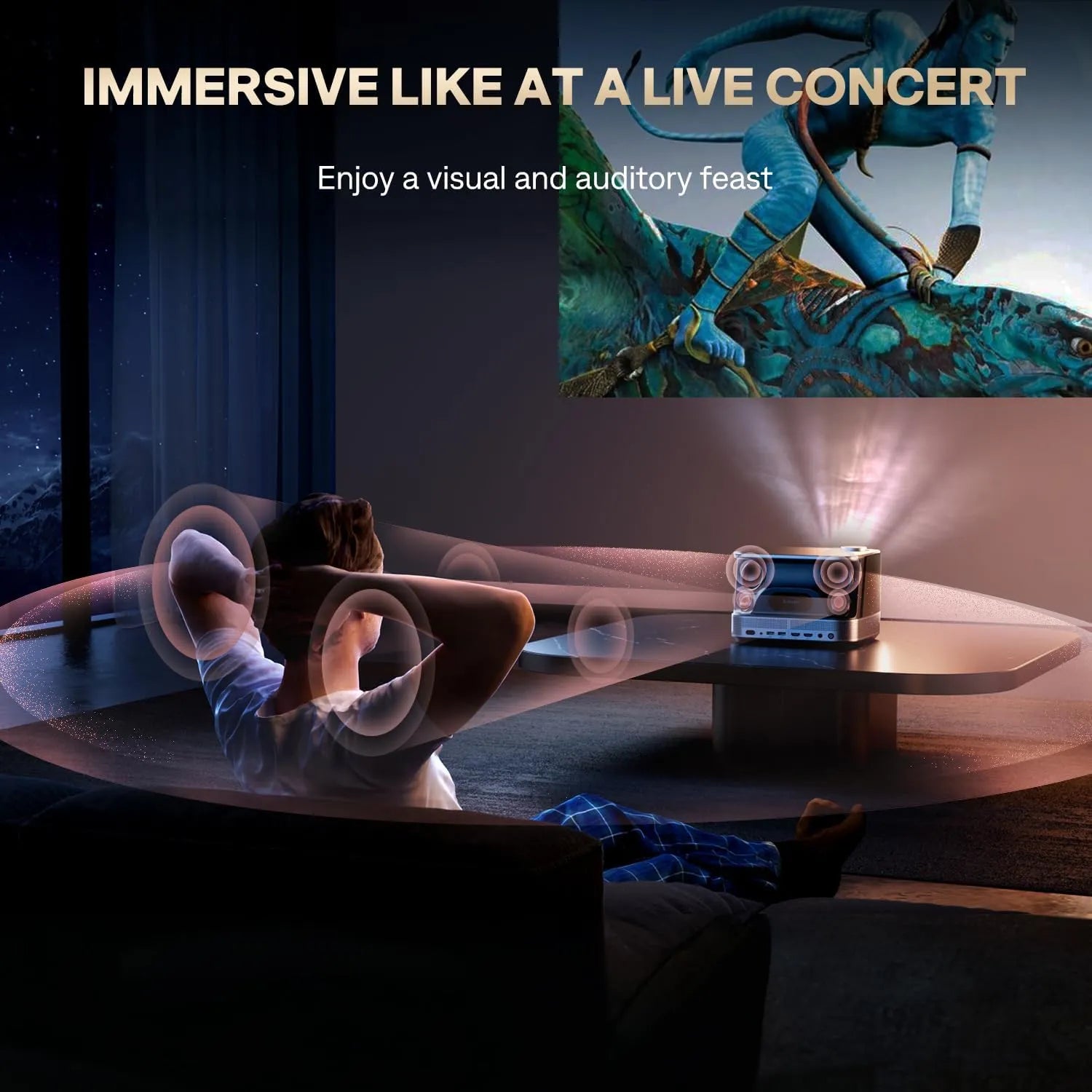 Aurzen BOOM 3 Black Smart Projector | 1080P Home Theater Aurzen BOOM 3 Black Smart Projector | 1080P Home Theater