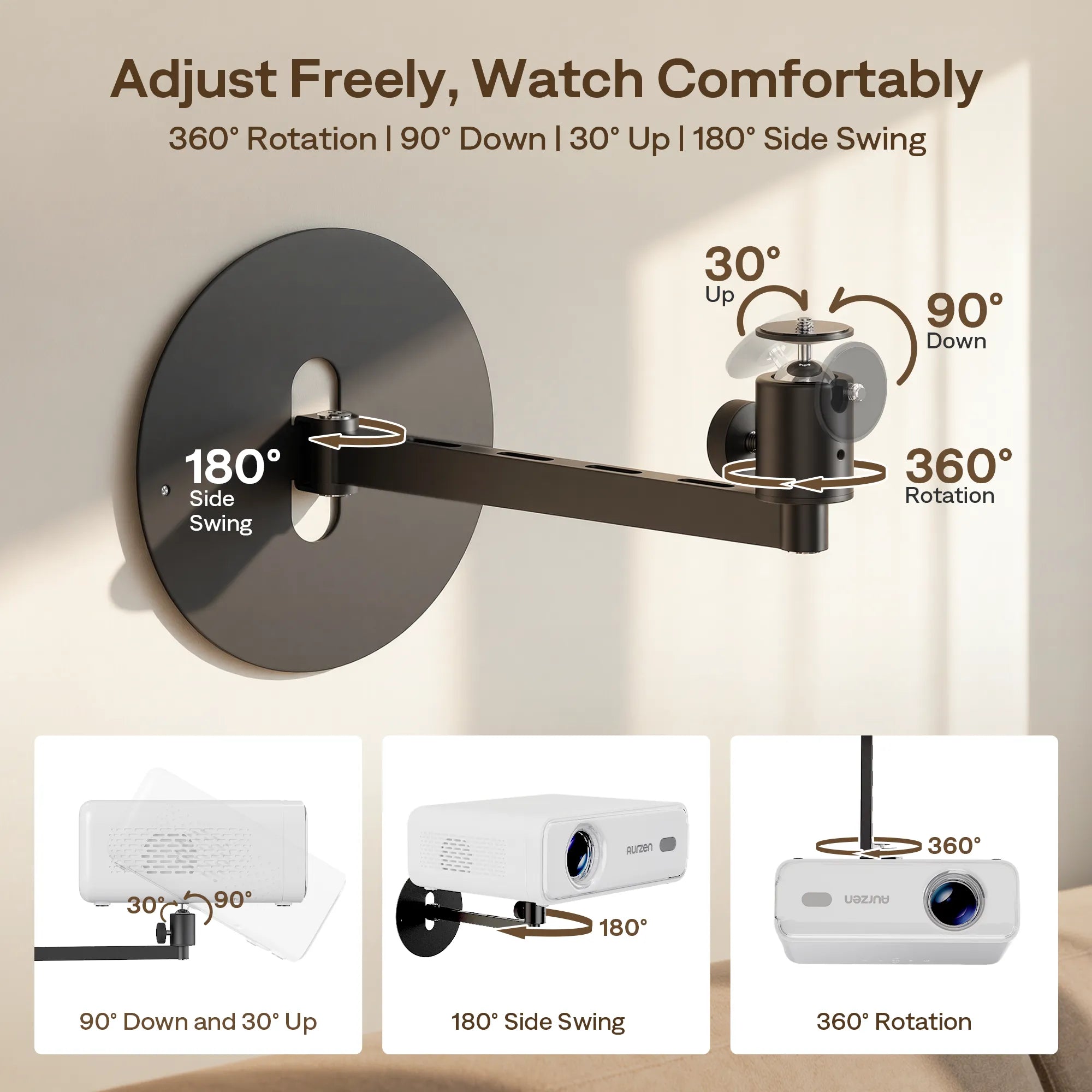 Aurzen Verstellbare Wandhalterung für Projektoren