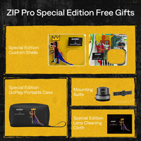 Special edition projector bundle with custom shells, portable case, goPlay kit, and lens cloth
