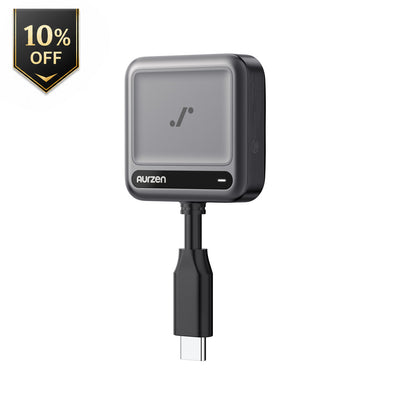 Aurzen CastPlay Pro wireless USB-C dongle with USB-C plug, black