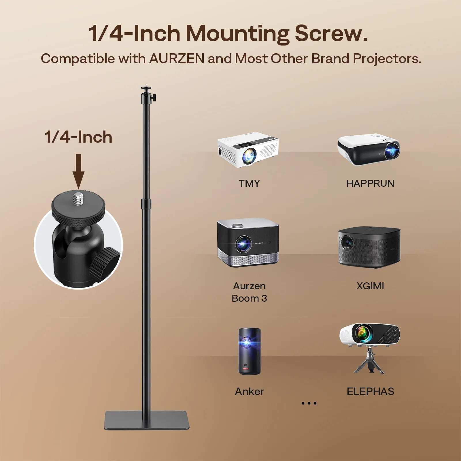Aurzen Portable Height Adjustable Projector Stand