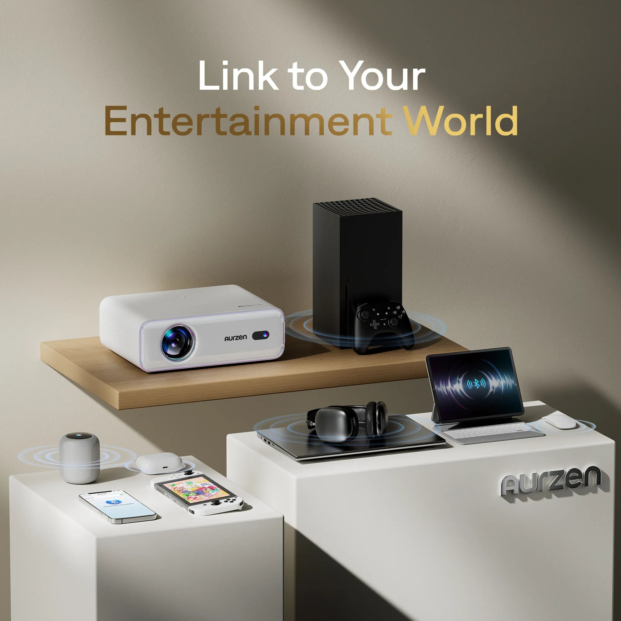 Aurzen EAZZE Series D1 プロジェクター Aurzen EAZZE D1 Smart Projector | Portable Mini Projector