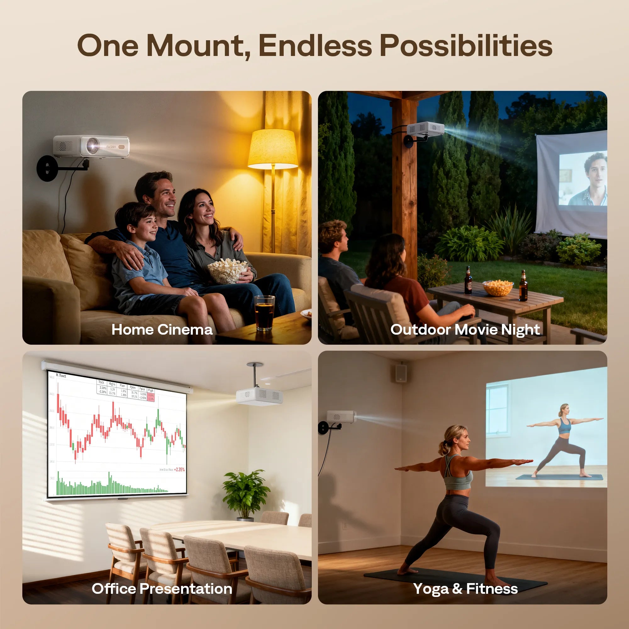 <tc>Aurzen</tc> Verstellbare Wandhalterung für Projektoren