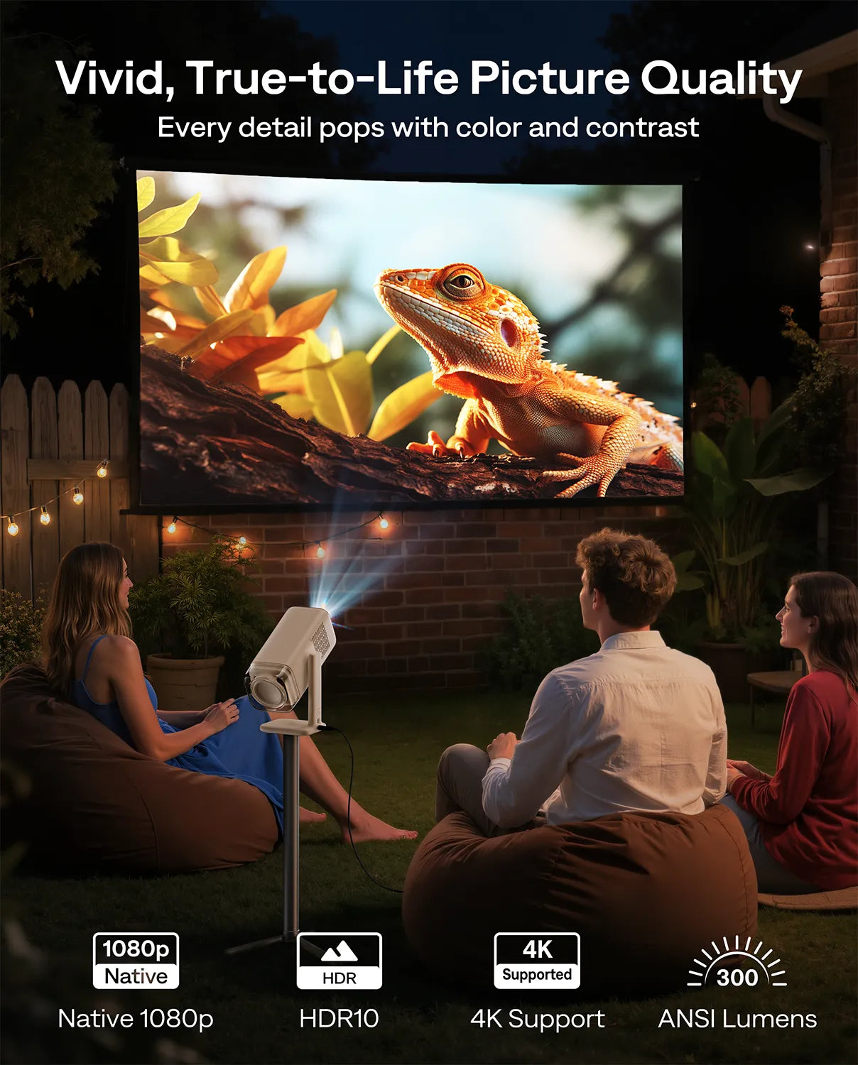 Aurzen BOOM air Smart Projector with Google TV
