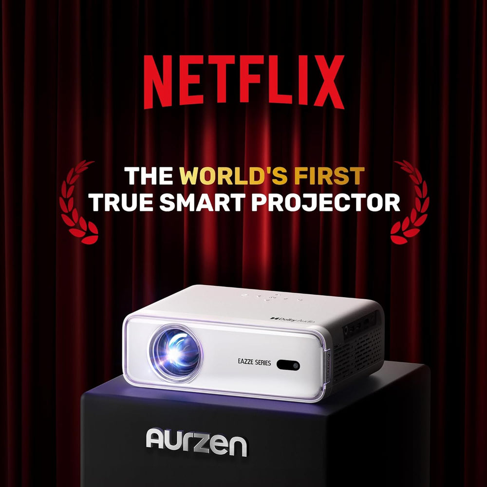 Aurzen EAZZE D1 Projector - Native 1080P, Smart Streaming, and Dolby Audio