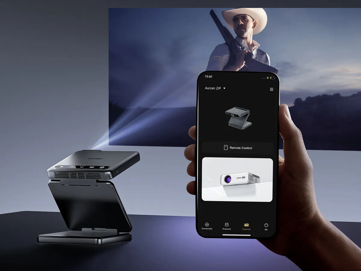 Smart AurzenHub APP - AurzenHub works with your Aurzen smart projector. You can seamlessly control your Aurzen device via the touchpad, virtual keyboard, and function buttons.