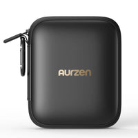 Black square compact carrying case with zipper and centered logo | Aurzen CasePlay Compact Carrying Case for ZIP Projector
