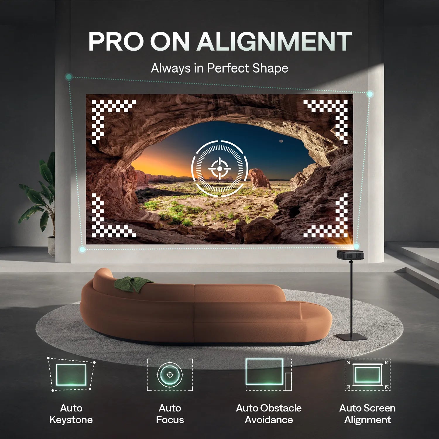 EAZZE D1 PRO Projector - Auto Focus, Auto Keystone, Auto Obstacle Avoidance, Auto Screen Alignment