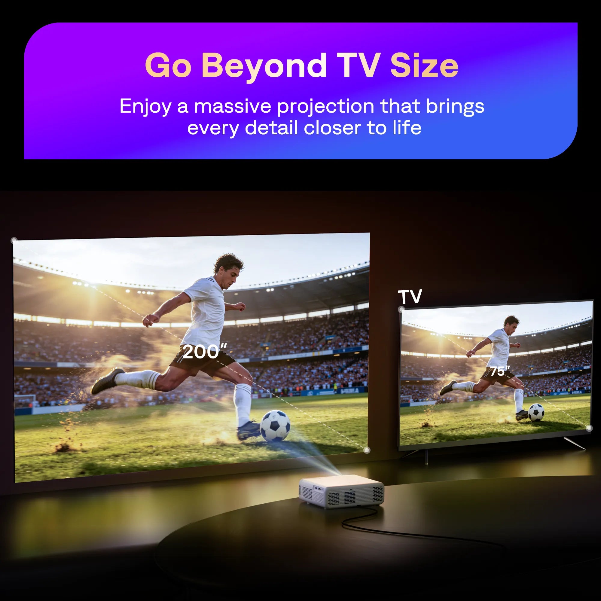 Aurzen EAZZE D1R Roku TV Smart-Projektor