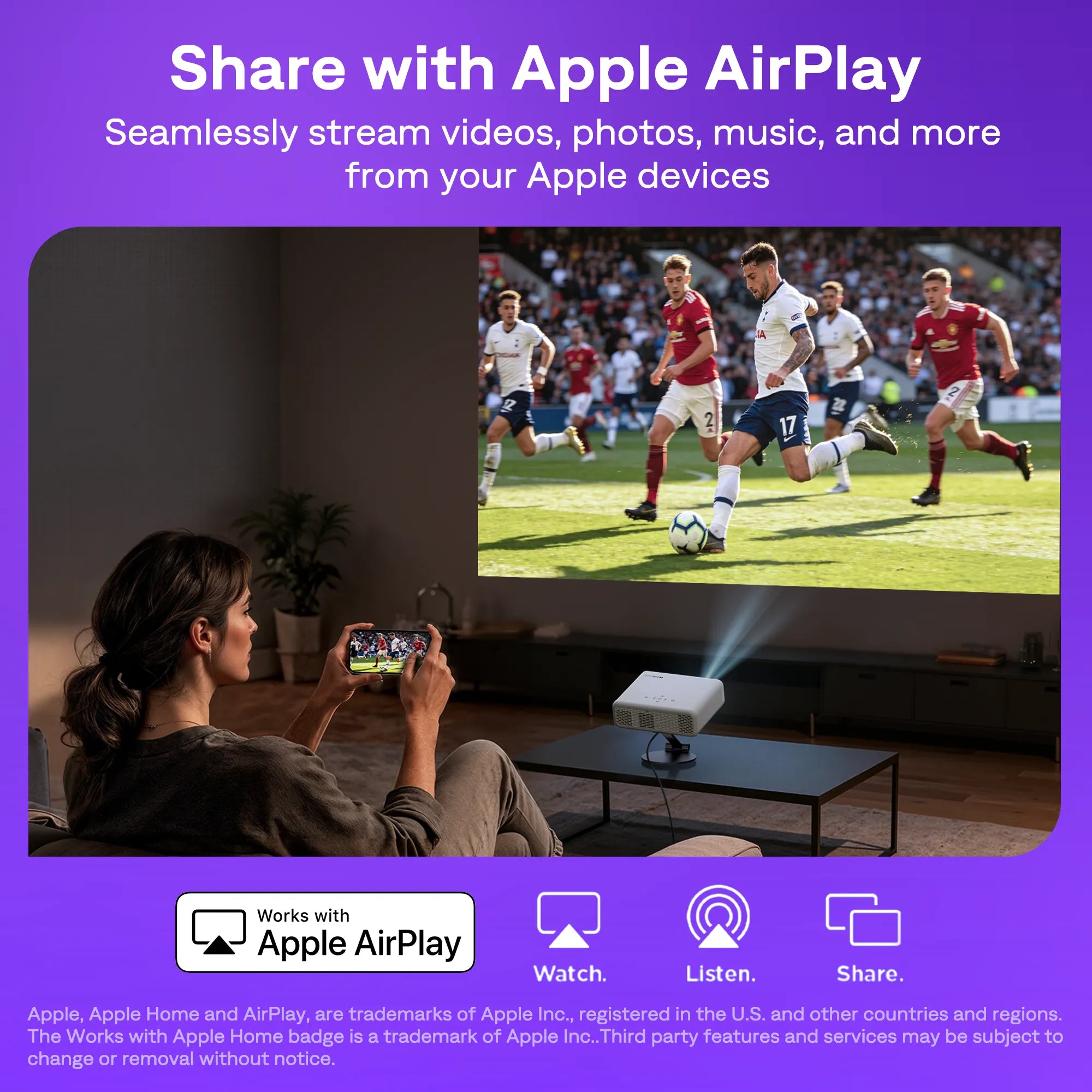 Aurzen EAZZE D1R Roku TV Smart-Projektor