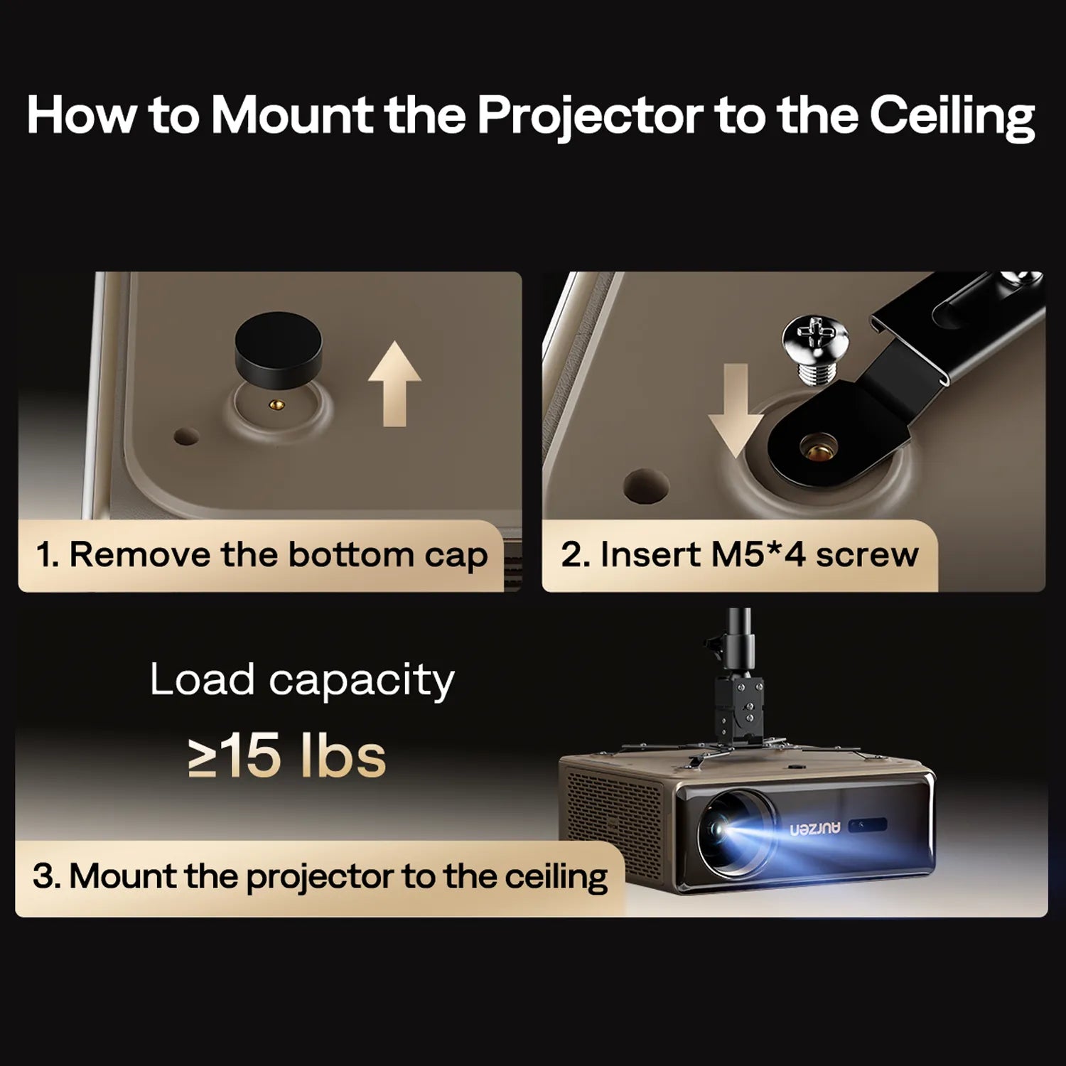 How to Mount the EAZZE D1 MAX Projector to the Ceiling