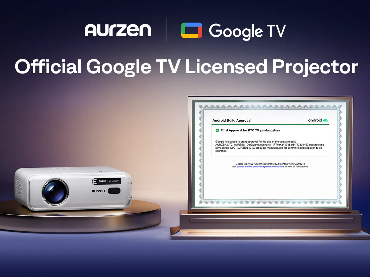Aurzen EAZZE D1G projector officially licensed with Google TV certification for global distribution