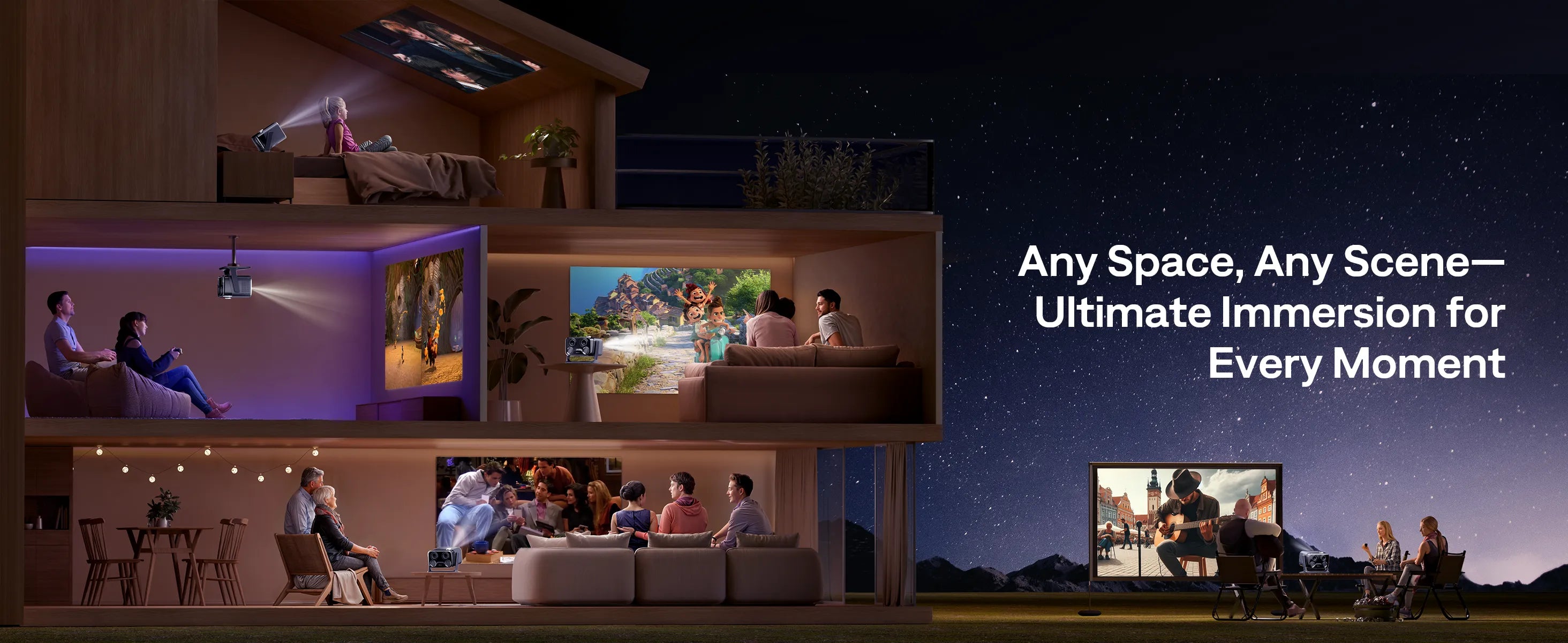 It’s perfect for home theaters, movie nights, gaming, or streaming your favorite content.