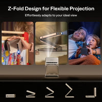 Z-Fold Design for Flexible Projection.
Effortlessly adapts to your ideal view