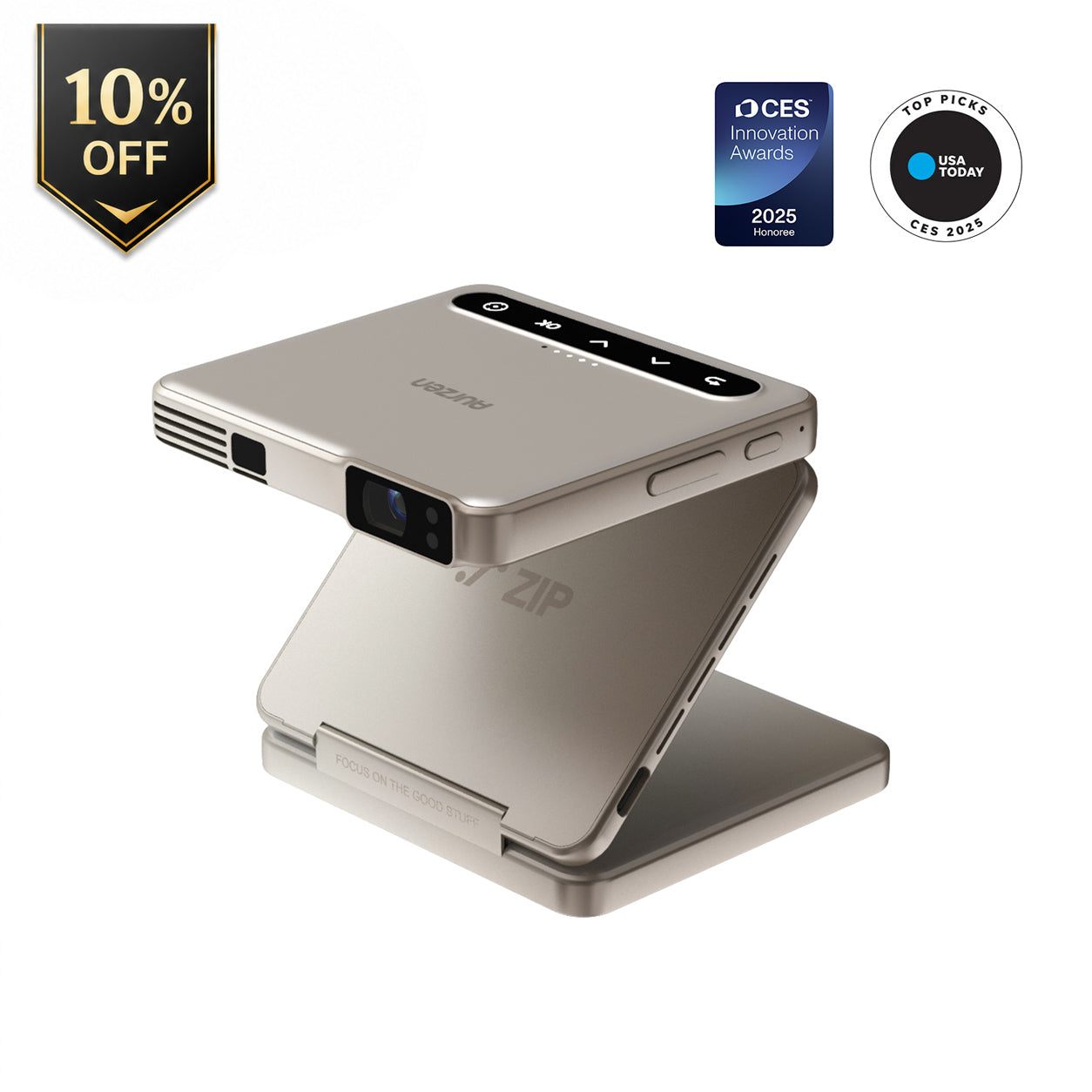 Aurzen ZIP Tri-Fold Portable Mini Projector