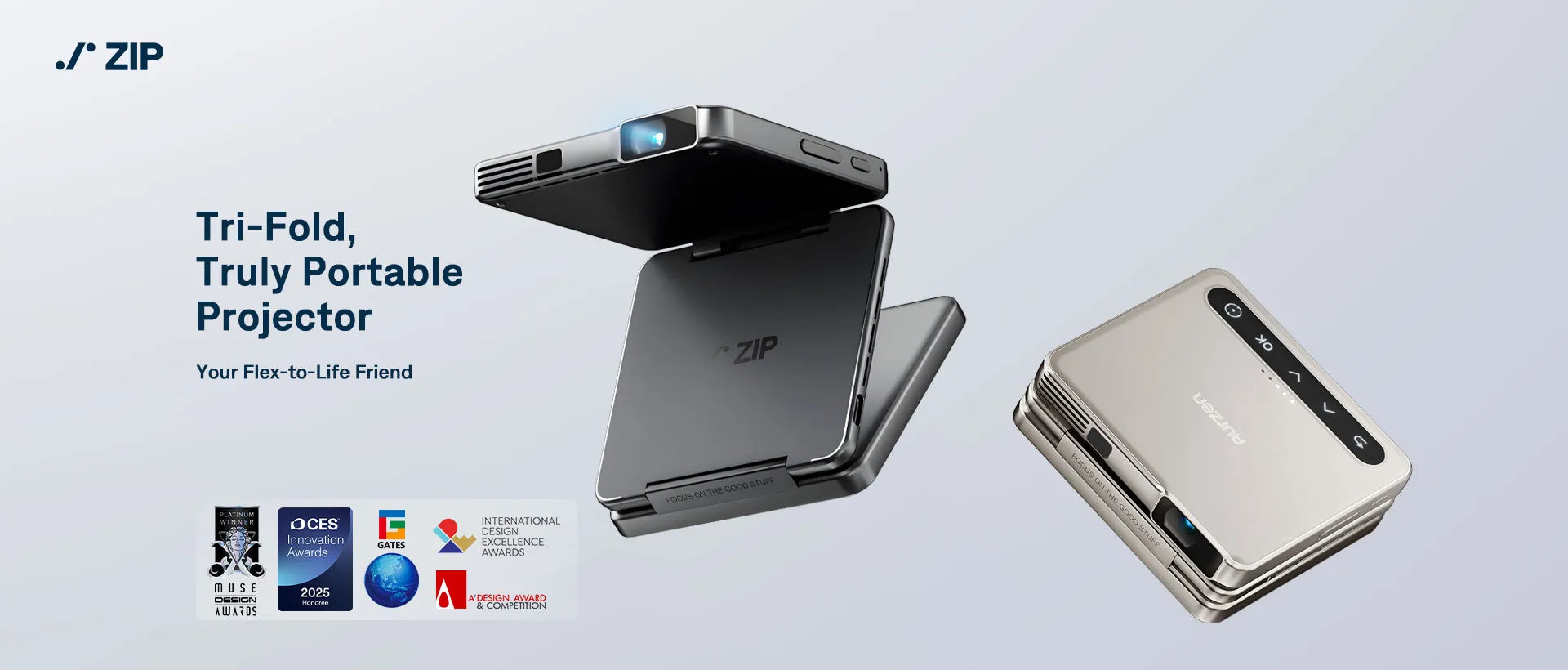 Aurzen ZIP Tri-Fold Portable Projector