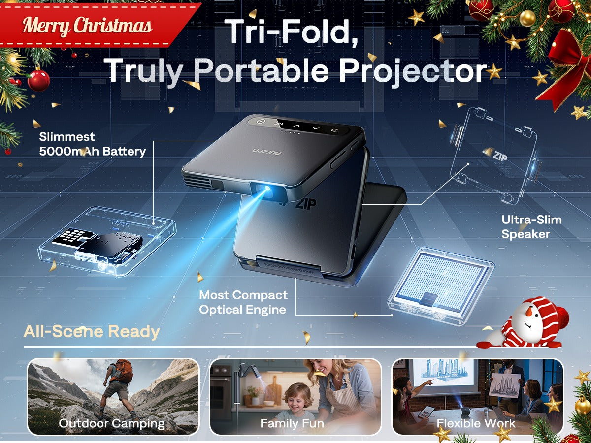Aurzen ZIP Series – Portable Smart Mini Projectors with Foldable