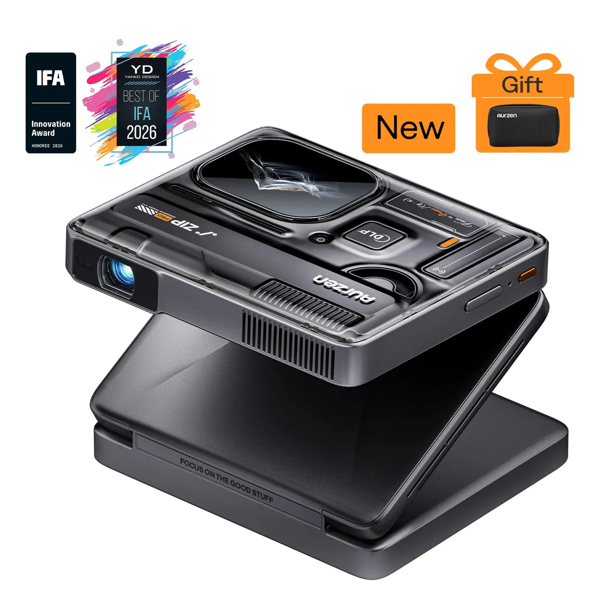 <tc>Aurzen</tc> <tc>ZIP</tc> Projecteur portable Full HD Pro à trois volets