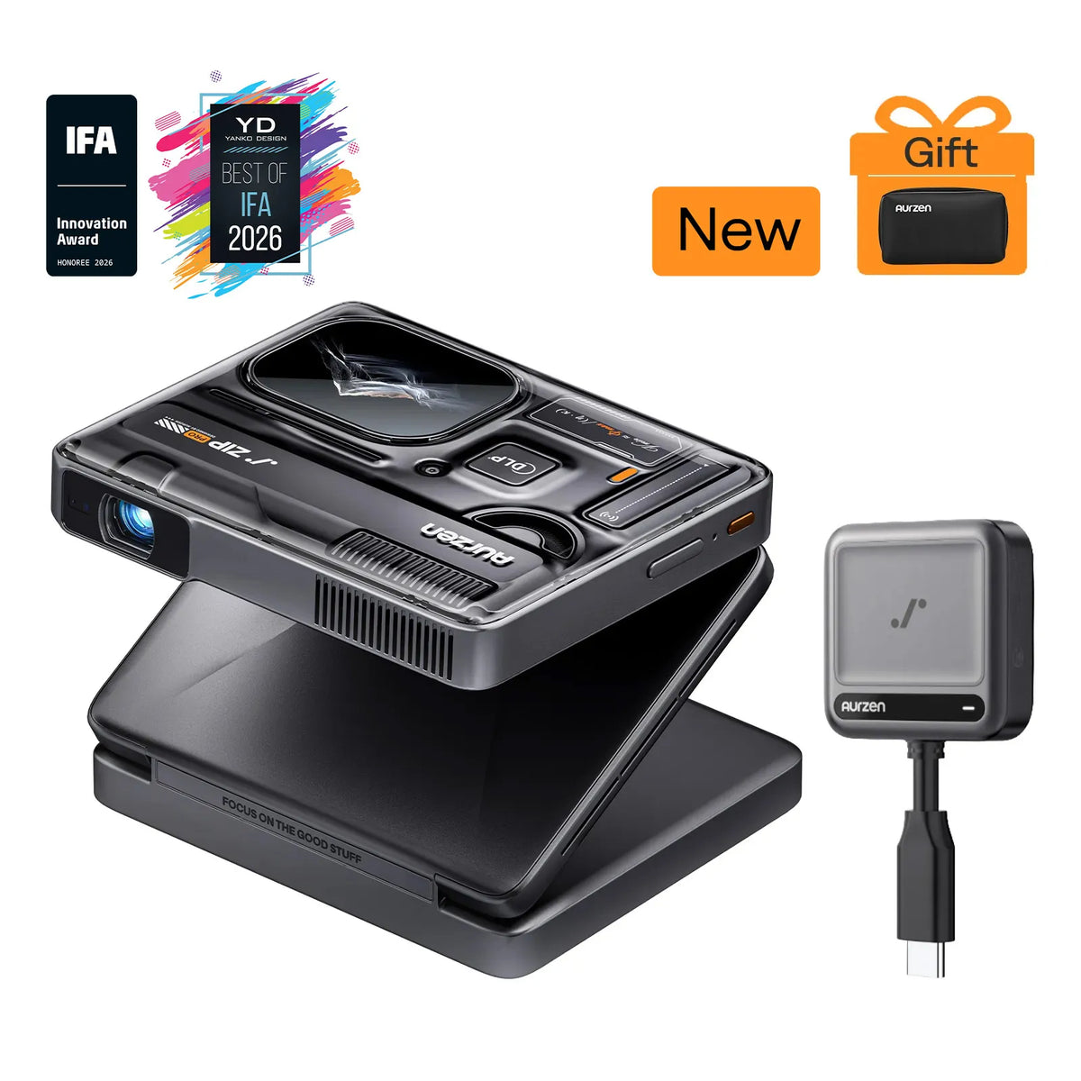 <tc>Aurzen</tc> <tc>ZIP</tc> Projecteur portable Full HD Pro à trois volets