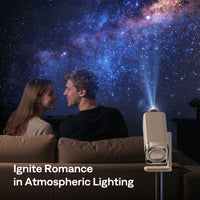 Aurzen BOOM Air projector creates a romantic starry-sky atmosphere for couples at home